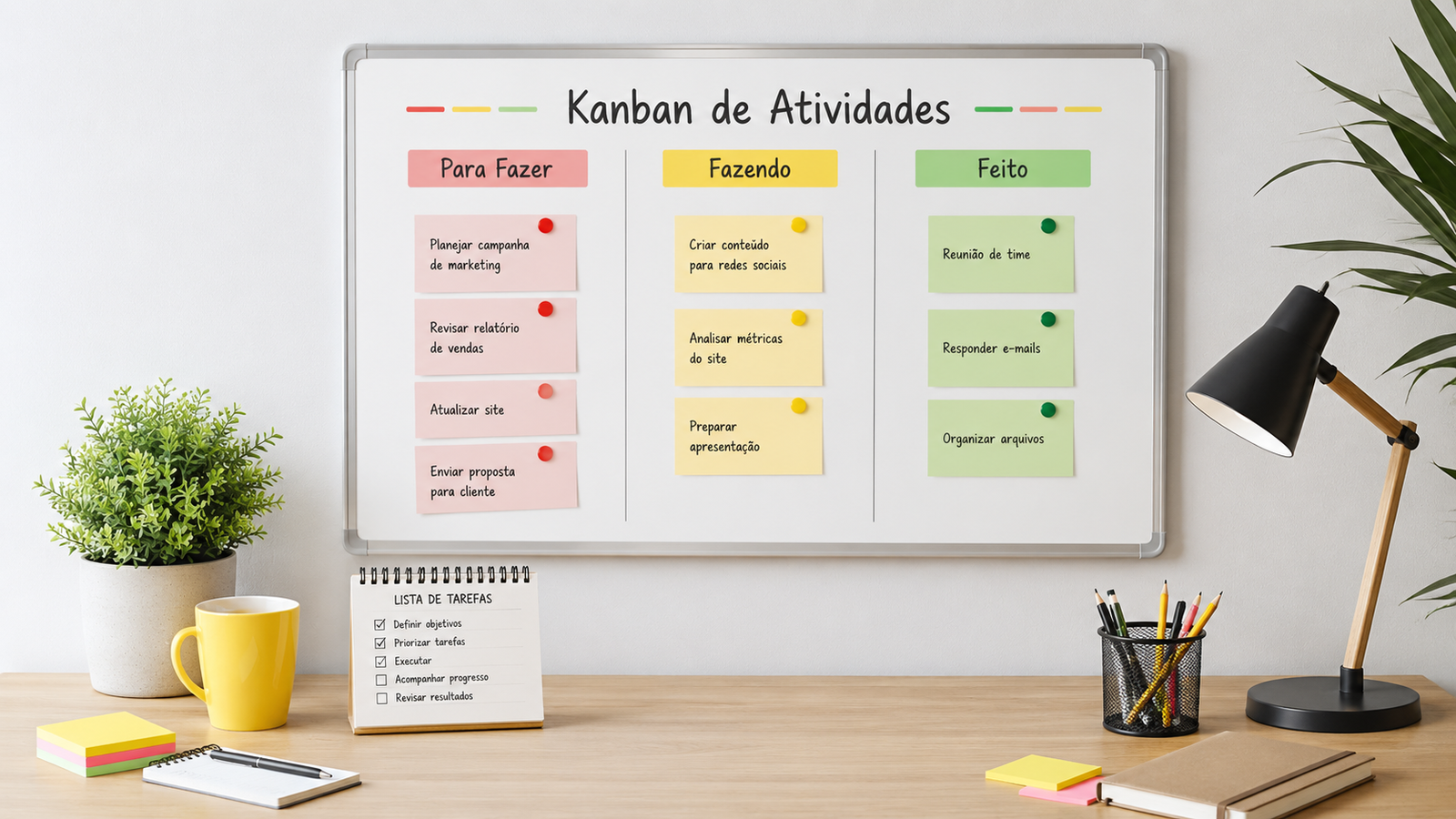 Comparação visual entre quadro Kanban e lista de tarefas em ferramenta SaaS