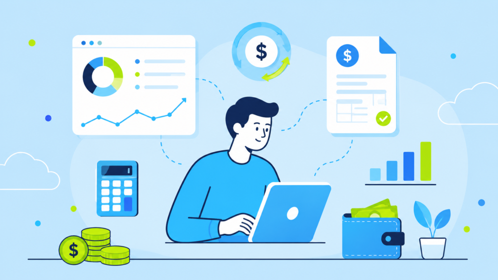 ferramentas de gestão financeira: Dashboard de uma ferramenta de gestão financeira para pequenas empresas